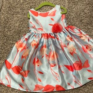 Girls Floral Dress Up/Formal Event Dress | sz 5 | ice blue